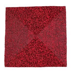 TAHARI Holiday Red Beaded Placemat 14in Square Chic Christmas Designer Decor New
